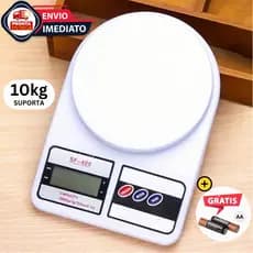 Balança de Precisão Digital Cozinha 10Kg Nutrição e Dieta + 2 Pilhas AA Inclusas