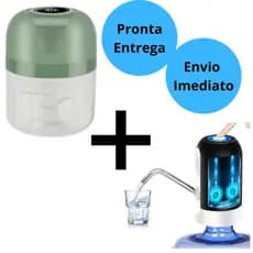 Kit Mini Processador Eletrico E Bomba Elétrica Para Galão Recarregável