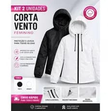Kit 2 Jaqueta Corta Vento Feminino Premium Impermeavel Jaqueta Leve Sportiva academia corrida Premium
