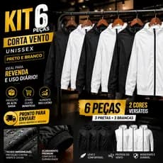 Kit 6 Corta Vento Unissex Atacado Revenda Moda Masculina Feminina Impermeável Leve Alta Saída