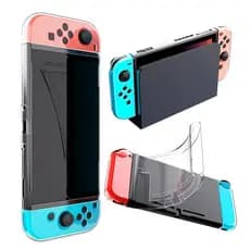 TPU Flexível Transparente Capa Protetora Compatível Com Acessórios Para Console De Jogos Nintendo Switch