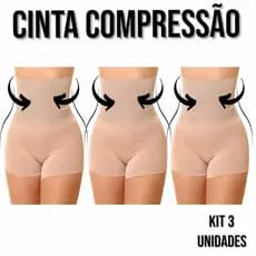 Kit 3 Bermuda Modeladora Anágua Cintura Alta Plus Size Redução De Medidas Pós Parto Short Conforto