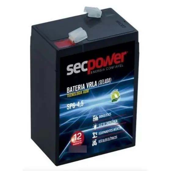 BATERIA 6V 4,5AH / 6V 4AH para BRINQUEDOS BANDEIRANTES , ILUMINAÇÃO DE EMEREGÊNCIA , ALARMES.