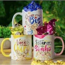 CANECA PORCELANA PÁSCOA 2025 PERSONALIZADA ENVIO IMEDIATO
