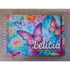 Caderno de Desenho Personalizado - Borboleta ou qualquer tema