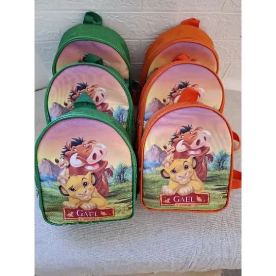 Mochila Personalizada Festa Lembrancinha / Mochilinha Personalizada Rei Leão/ qualquer tema / Bolsa personalizada