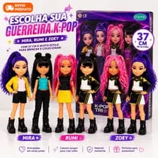 K-Pop Bonecas Trix 37cm Guerreiras Brilho Neon Articuladas Presente Infantil Coleção