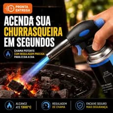 Maçarico Culinário Profissional Portátil com Regulagem de Chama, Acendimento Fácil e Uso Gourmet Multiuso