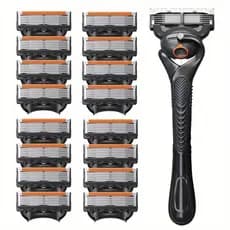 Barbeador manual Masculino , De Segurança Em Aço Inoxidável De 5 Camadas , Lâmina De Barbear Compatível Com FUSION Afiad