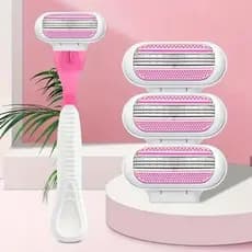 Faca manual Feminina Para Remoção De Pelos , Lâminas De Barbear De 3 Camadas Compatíveis Com Gillette Venus
