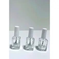 20 Frascos Vidro Quadrado 10ml Com Pincel Branco