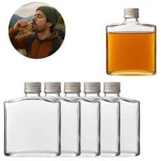 10 Cantil De Vidro Com Tampa 100ml Garrafa Para Bebidas