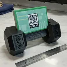Porta Cartão de Visita Haltere 3D | Decoração Mesa Personal Trainer e Academia