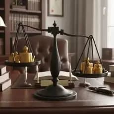 Balança da Justiça Decorativa - Luxo e Elegância para Escritório