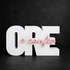Palavra Decorativa "ORE e confie" - Enfeite de Mesa em Relevo 3D