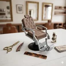 ✨ Miniatura Decorativa Cadeira Retrô de Barbeiro ou Cabeleireiro ✨