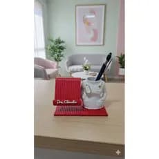 Organizador de Mesa Médico Personalizado - Porta Celular e Caneta - Presente Formatura/Médica/Dentista