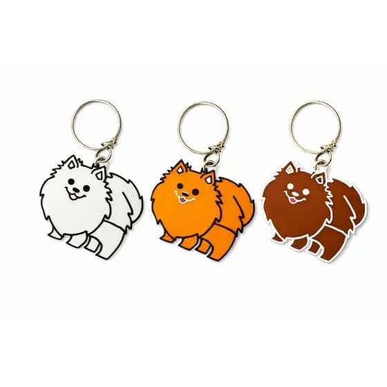 Kit com 3 Chaveiros Lulu da Pomerânia – Modelo Fofo 🐾