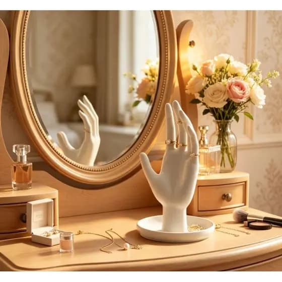 ​💍 Porta Joias e Anéis Formato de Mão – Elegância e Organização