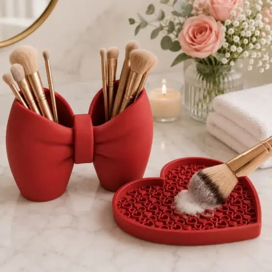 Kit Porta-Pincéis + Limpador de Pincéis em Impressão 3D