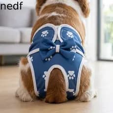 NEDFS Calcinha Sanitária Para Cães , Fralda Ajustável Com Padrão De Cachorro , Calças Menstruais Laváveis E Aconchegante