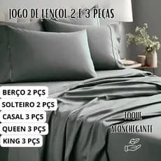 Jogo de Lençol Casal Queen Berço Solteiro King 400 fios Micropercal Toque Macio