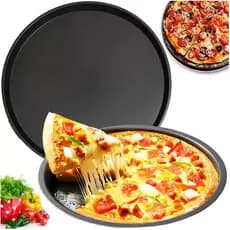 Kit 2 Formas Bandeja Grande 26/30/36cm Antiaderente Redonda Pizza Pão Queijo Forma