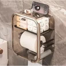 Caixa para Banheiro armazenamento papel higiênico e organizador de produtos sem Furação