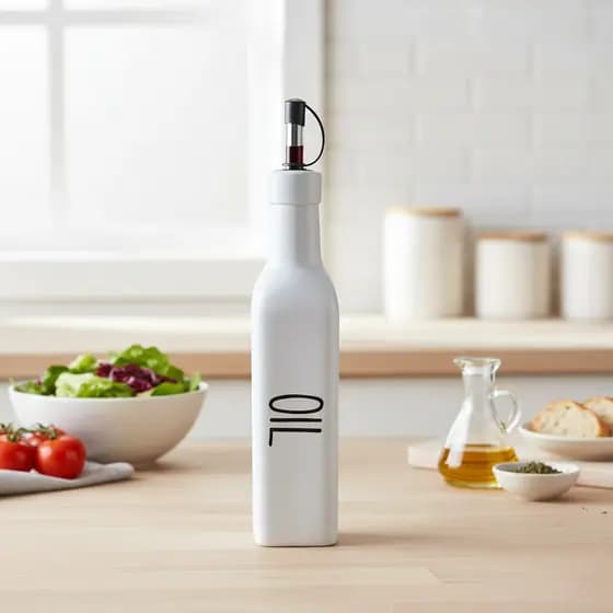 Porta Oleo Vidro Branco 290ml Manhattan Organizador Cozinha