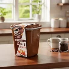 Kit Porta Mantimentos Branco Café  Açúcar 1,9 Litros