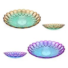 Centro De Mesa Cristal Saladeira Esfera Bicolor Decorativo