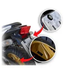 Kit 2 Peças Anilha de Placa + Tampa de Válvula Sextavada para Moto - Preto