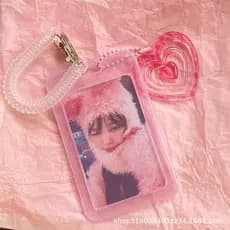 Steve Porta-Cartões Fotográficos Transparentes Rosa De 3 Polegadas Y2K