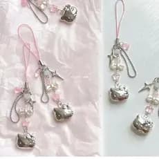 Steve Cute Silver Hello Kitty Prata Arco De Fofo Chaveiro De Álbum Fotográfico