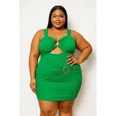 vestido fivela plus size