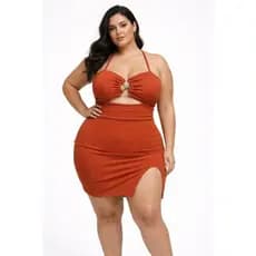 vestido costa nua sexi2026 fenda lateral pluz size