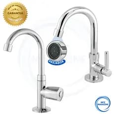 Torneira Lavatório de Bancada 100% Toda Metal Inox