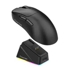 Mouse Sem Fio Gamer Velar Base Carregamento 12000dpi Polling Rate 1000hz Branco Preto Titorion