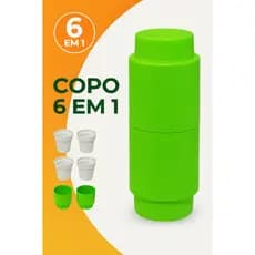Conjunto Copos 6 em 1 Plástico — Camping, Trilhas, Piquenique, Festas e Reuniões