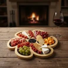 Tábua de Frios Gourmet Premium em Madeira - 6 e 7 Divisórias - Perfeita para Petiscos, Queijos e Aperitivos Sofisticados