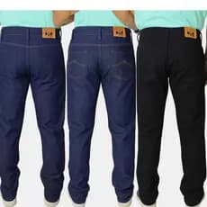 Calça Jeans Masculina Escura Tradicional Para Trabalho Reta Serviço com Elastano