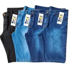 Bermuda Masculina Jeans Rasgada Amassada Clara Elastano Promoção