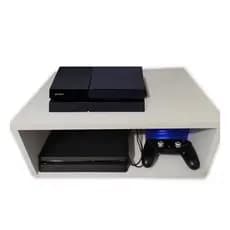 Nicho  organizador prateleira para vídeo game em Mdf branco
