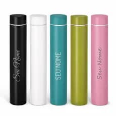 Garrafa fina Térmica Inox 275 ml personalizada com nome