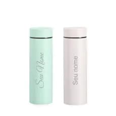 Mini Garrafa Térmica 240 ml personalizada com nome pequena colorida garrafinha