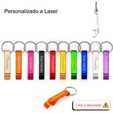 Kit 10/20/30/40 chaveiro abridor de garrafa premium | personalizado a laser | brinde presente