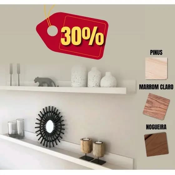 Prateleira Nicho Modelo Calha Suspensa P/ Cozinha E Sala 60x5