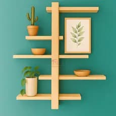 Prateleira Nicho C/5 Andar Rack Decorativa Madeira Maciça Plantas Sala, Quartos e Quintal e Plantas