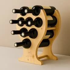 Suporte Adega de Luxo P/8 Garrafas De Madeira Organize suas Garrafas com Estilo