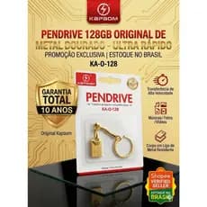 Pen Drive 128gb Original Kapbom Metal Dourado Chaveiro Ultra Rapido Pendrive 10 Anos Garantia
